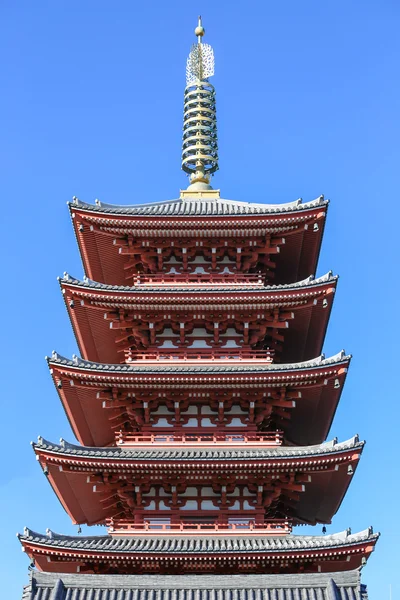 Vijf verhaal pagode, Sensoji tempel Asakusa, Tokyo, Japan — Stockfoto