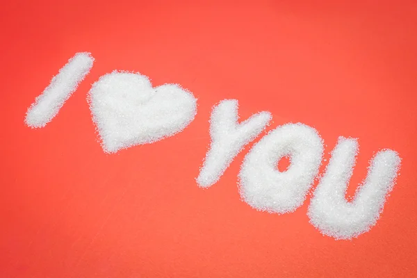 I Love You from sugar, Valentine's day — Stock Photo, Image