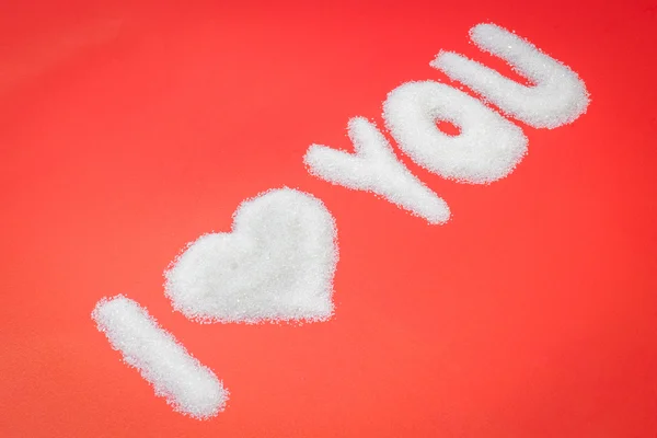 I Love You from sugar, Valentine's day — Stock Photo, Image