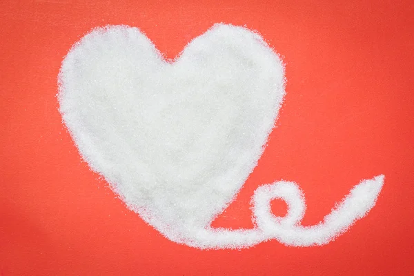 Heart from sugar, Valentine heart — Stock Photo, Image