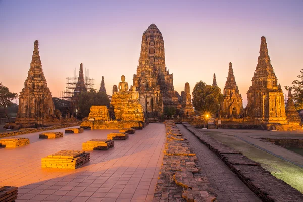 Hermoso templo de Wat Chai Watthanaram en Ayutthaya Tailandia —  Fotos de Stock