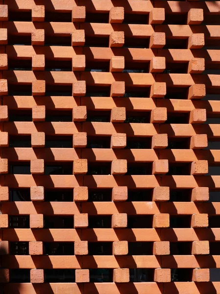 Red Bricks Muur Patroon Voor Achtergrond — Stockfoto
