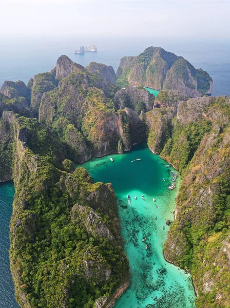 Vista Aérea Phi Phi Island Lugar Famoso Phuket Tailândia — Fotografia de Stock