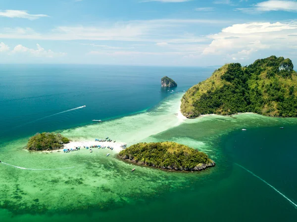 Vista Aérea Talay Waek Island Lugar Famoso Krabi Tailândia — Fotografia de Stock