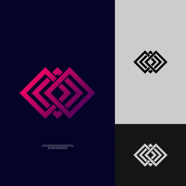 Logo Abstrait Avec Forme Diamant Adapté Toute Entreprise Organisation — Image vectorielle