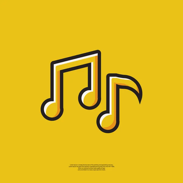 Illustration Graphique Vectoriel Musique Note Icône Avec Style Minimaliste — Image vectorielle