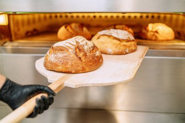 Baker fırına ekmek koyuyor fırının zemininde saklanıyor.