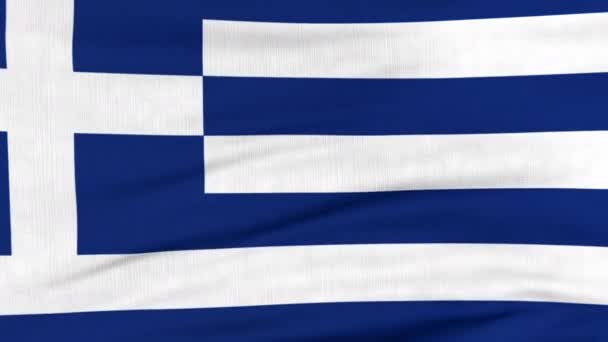 Bandera nacional de Grecia ondeando en el viento — Vídeo de stock