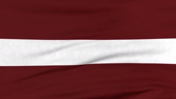 Η εθνική σημαία της Λετονίας που πετάει στον άνεμο — Αρχείο Βίντεο