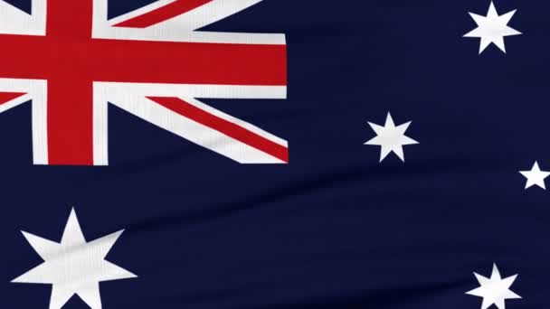 Bandeira nacional da Austrália voando ao vento — Vídeo de Stock