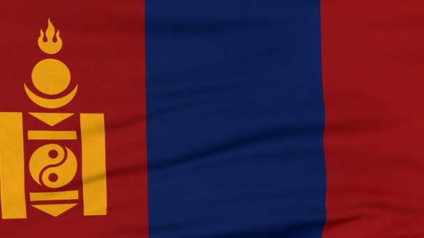 Bandeira nacional da Mongólia voando ao vento — Vídeo de Stock