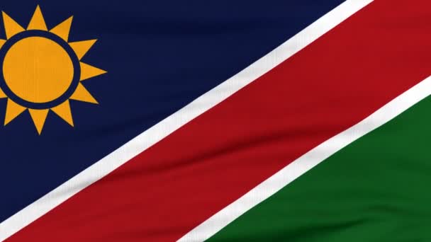 National flag of Namibia flying on the wind — Stock Video