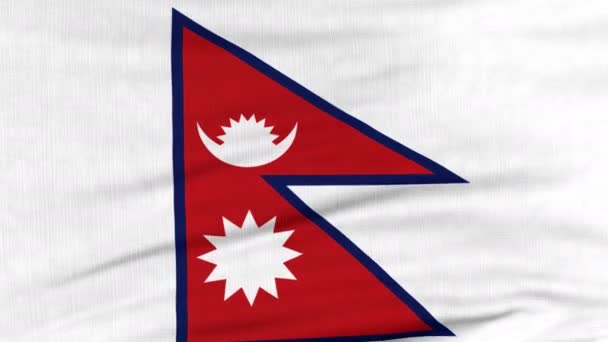 Bandera nacional de Nepal ondeando en el viento — Vídeos de Stock