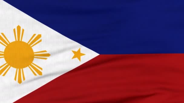 National flag of Philippines flying on the wind — Stock Video