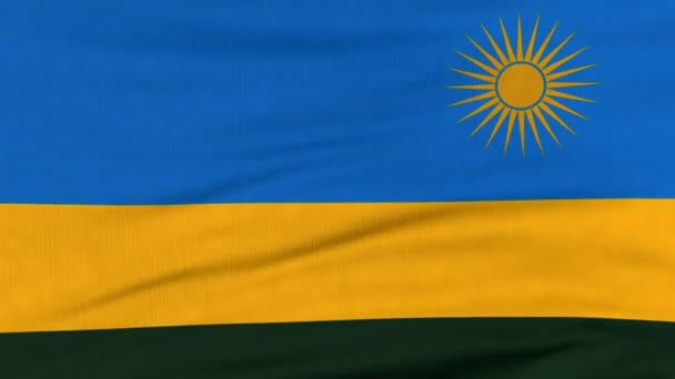 National flag of Rwanda flying on the wind — Stock Video