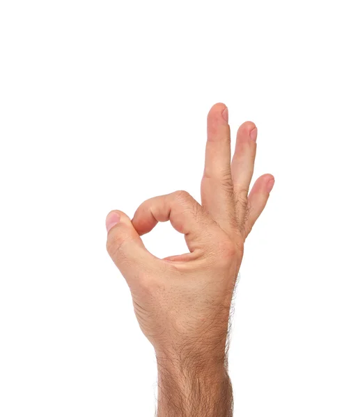 Hand zeigt ok Zeichen (isoliert)) — Stockfoto