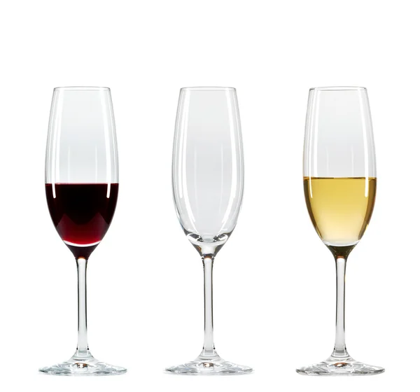 Set of three wine glasses with wine — Stock Photo, Image