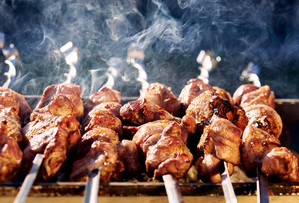 Brochetas de barbacoa con carne — Foto de Stock