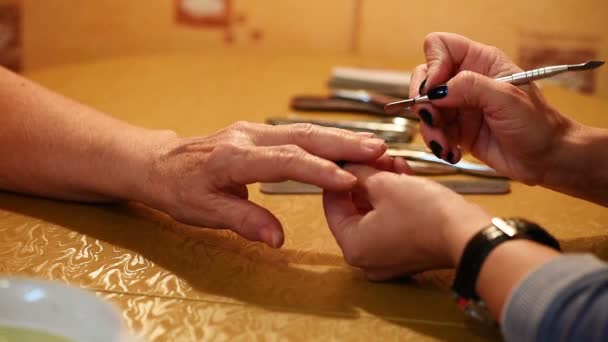 Zabieg manicure. Farby i Polski. — Wideo stockowe