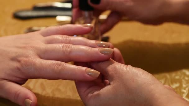 Zabieg manicure. Farby i Polski. — Wideo stockowe