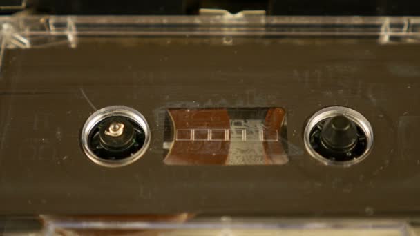 Oude retro compact cassette vintage AudioRegistreertoestel — Stockvideo