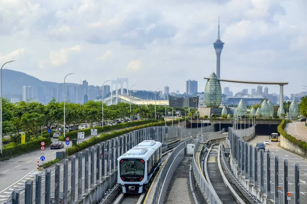 Macau Απριλίου 2021 Γραμμή Taipa Light Rapid Transit Mlrt Ελαφρύ — Φωτογραφία Αρχείου