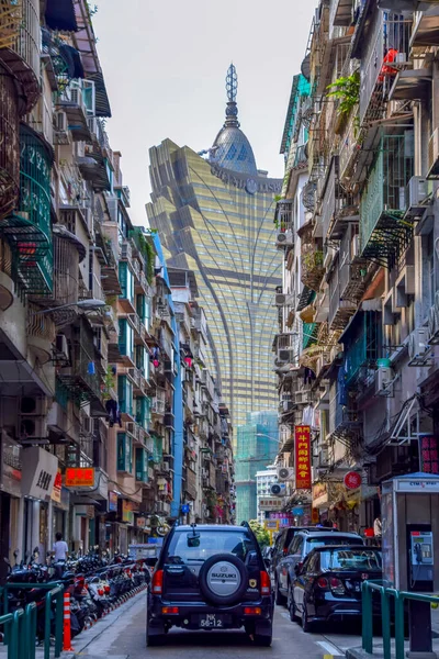 Макао Китай Квітня 2020 Вигляд Міську Вулицю Короткими Будинками Схилах — стокове фото