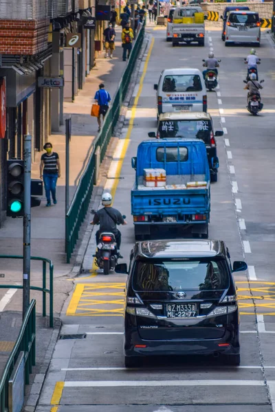 Macau China Abril 2020 Vista Para Rua Urbana Com Edifícios — Fotografia de Stock