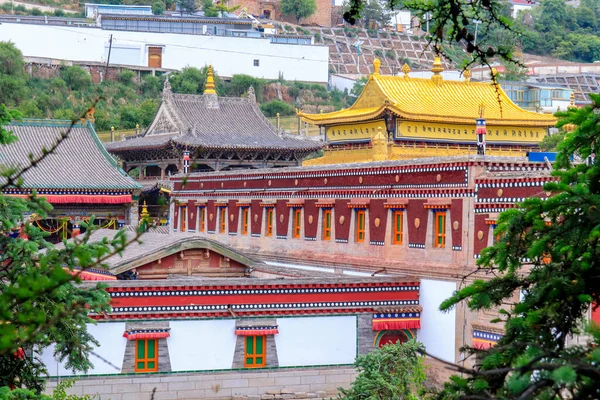 Klášter Kumbum Xining Qinghai Huangzhong Země Čína Tento Tibetský Buddhistický — Stock fotografie