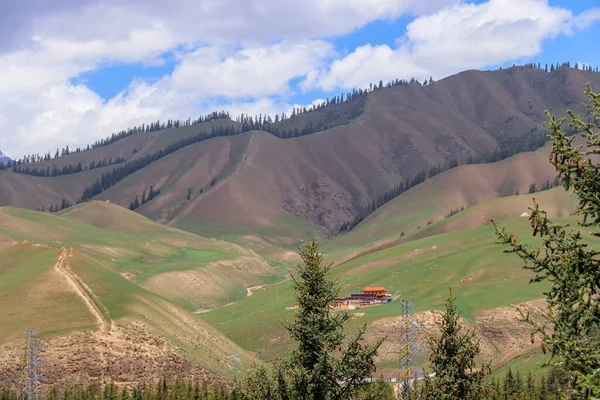 Hermosa Vista Del Paisaje Naturaleza Montaña Qilian Scenic Área Monte — Foto de Stock