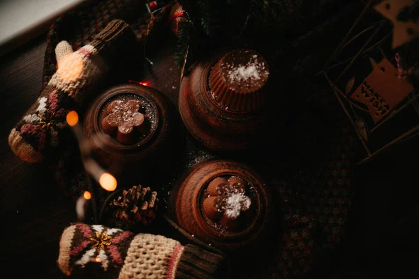 Close Van Zelfgemaakte Chocolade Snoepjes Rechtenvrije Stockafbeeldingen