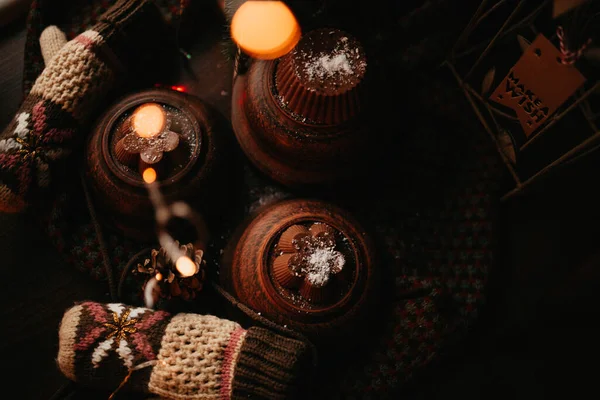 Close Van Zelfgemaakte Chocolade Snoepjes Stockfoto