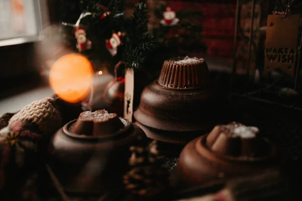Házi Készítésű Csokoládé Cukorkák Közelsége Jogdíjmentes Stock Fotók