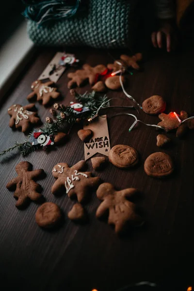 Tasty Homemade Gingerbread Wooden Table Royalty Free Stock Photos