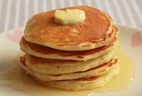 Pancake with butter and honey