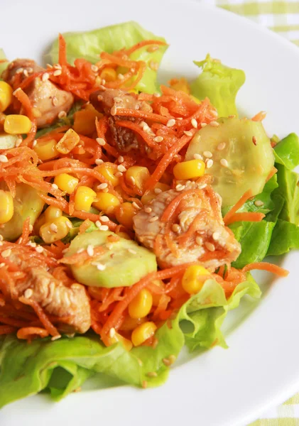 Куриный салат с овощами — стоковое фото