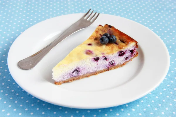 Blaubeerkäsekuchen — Stockfoto