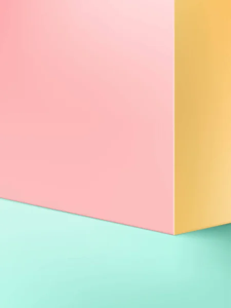 Vector Studio Shot Product Display Background Pastel Wall Corner Beauty — 스톡 벡터