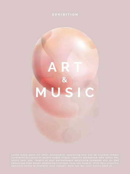 Vektör Minimalist Mermer, Top, Küre veya Gezegen Posteri, Kitap Kapağı veya Reklam Arkaplanı. Pembe ve Bej.