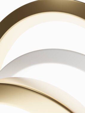 Güzellik, Cilt Ürünleri veya Kozmetik Ürünleri için 3B Renklendirme Çok Katmanlı Beyaz ve Altın Halkalar.