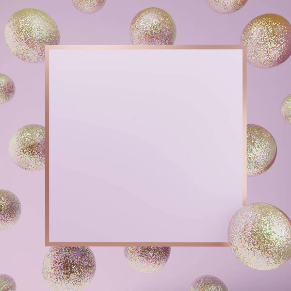 Rendering Festive Glitter Balls Fondo Tablero Mensajes Para Aperitivos Belleza — Foto de Stock