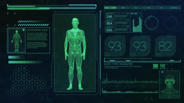 Typ ectomorphic męskiego ciała — Wideo stockowe