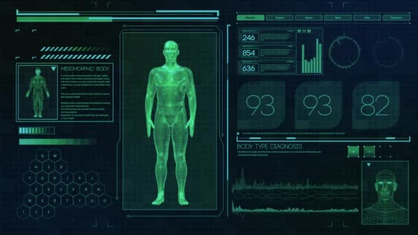 Typ endomorphic męskiego ciała — Wideo stockowe