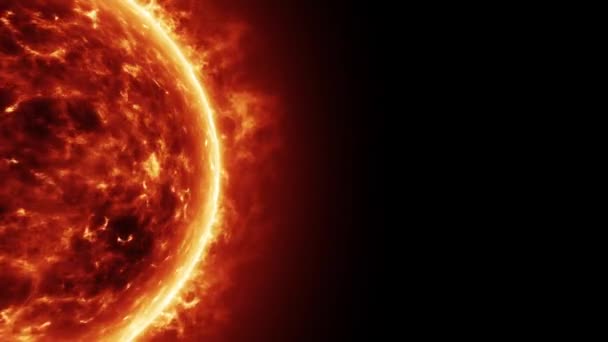 Высокореалистичная солнечная поверхность с солнечными вспышками — стоковое видео