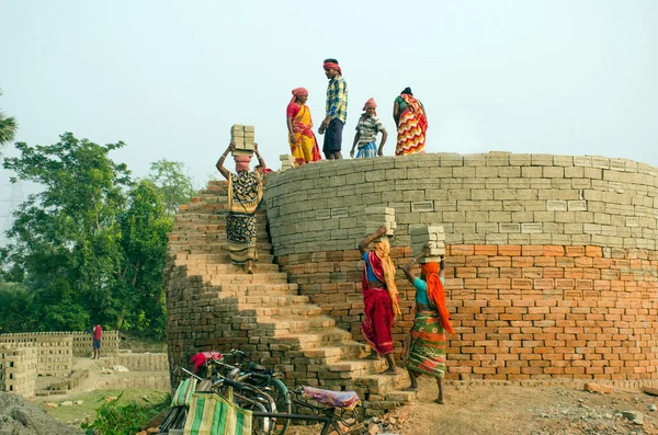 Hooghly West Bengal India Diciembre 2020 Imagen Horno Ladrillo Remoto — Foto de Stock