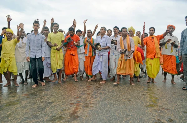 puri odisha india on july 26th 2015:Devotees around the chariots of Lord Jagannath, Balabhadra and Devi Subhadra during the Lord Jagannath Rath Yatra in Puri.
