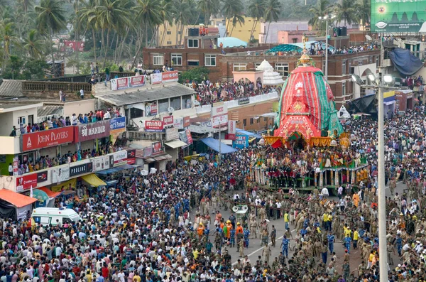 puri odisha india on 26th july 2015 : aerial view of jagannath ratha yatra at puri odisha india.