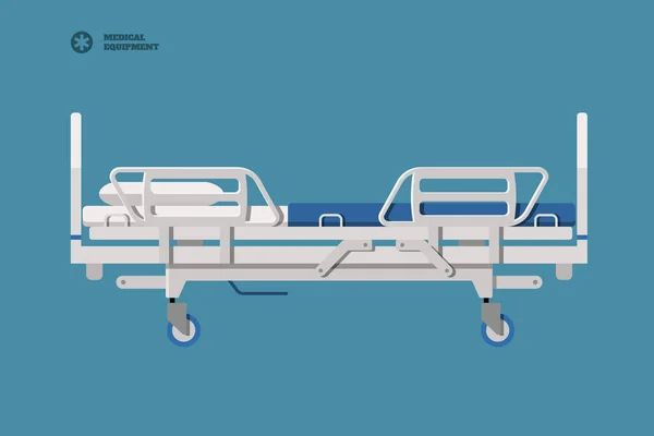 Cama de hospital. Equipos médicos para el transporte de pacientes. Imagen aislada. Icono de medicina — Vector de stock