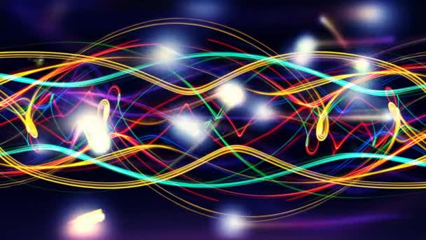 Cores Energia Acenam Fluxo Partículas Luminosas Ciclo Fluxo Partículas Luminosas — Vídeo de Stock
