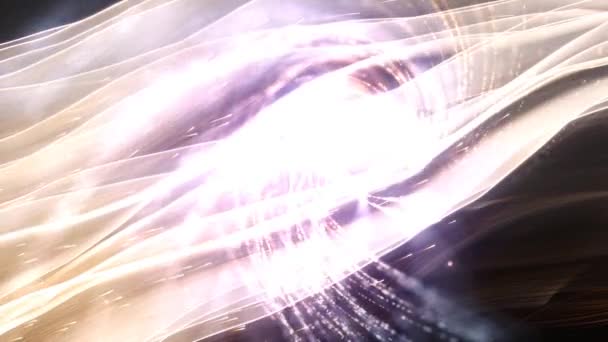 Enerji Manzarası Işık Saçan Parçacıklardan Oluşan Bir Akıntı Parlak Parçacıklardan — Stok video